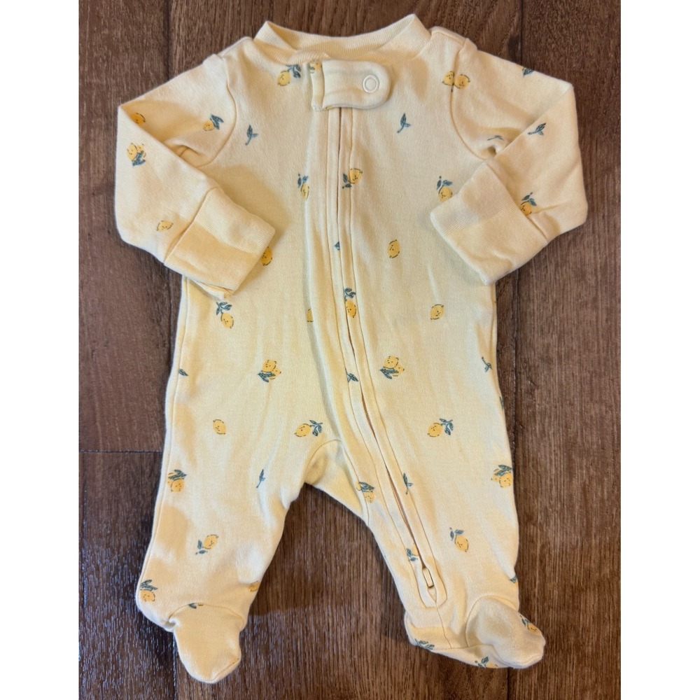 Carter's Baby Girl Preemie Sleeper Outfit Yellow Lemon Sleep & Play 2 Way Zipper